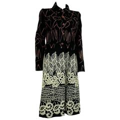Christian Lacroix Vintage Wool Blend Coat with Appliqué and Embroideries 11