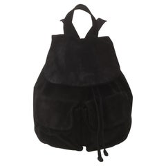 Les Copains black suede backpack