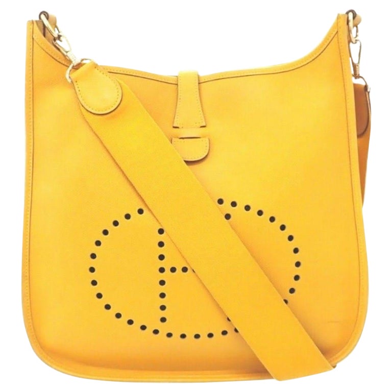 Hermès Evelyne Pm Yellow Leather Cross Body Shoulder Bag For Sale at