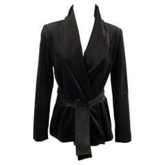 VIVIENNE WESTWOOD RED LABEL Size 2 Black Velvet Belted Jacket