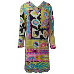 Pucci c. 1970 Abstract Print Dress