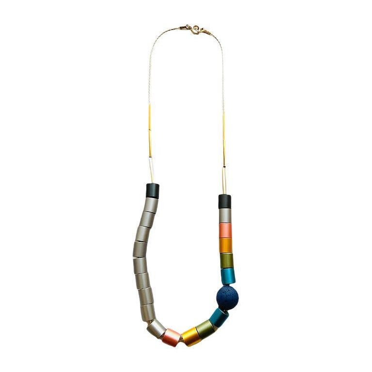 Anodized  Aluminum Necklace with Bold Satin Finish by Trecy Bleich For Sale