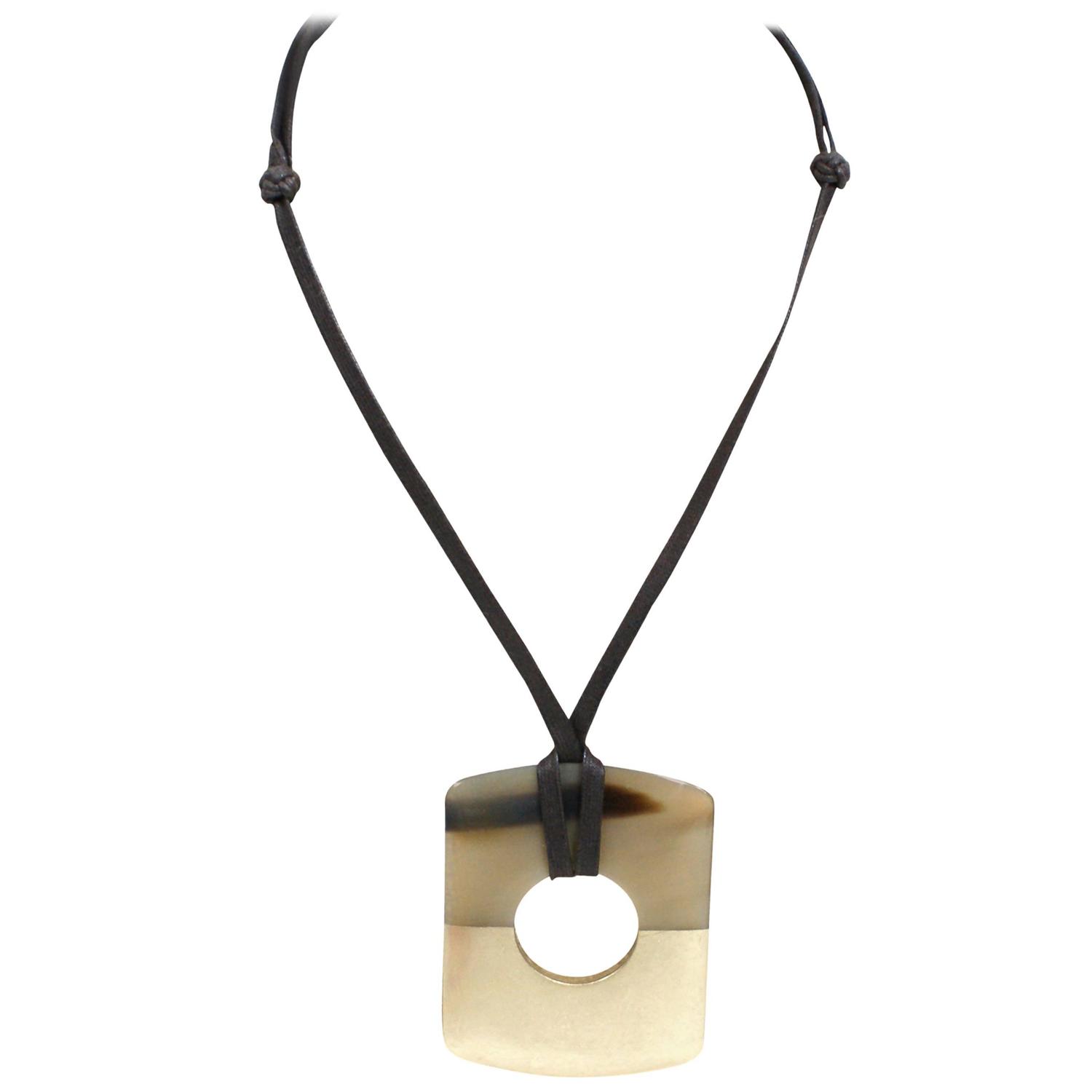 Hermes Horn Lucite Necklace at 1stdibs  