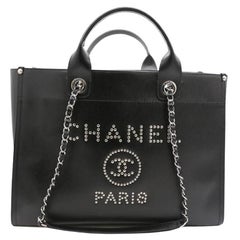 WOMENS DESIGNER Chanel Large Deauville Caviar Leather - black