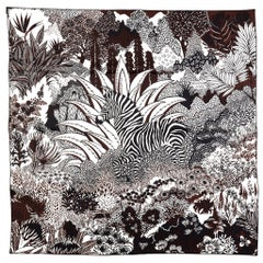 Hermès Black White Mountain Zebra Scarf