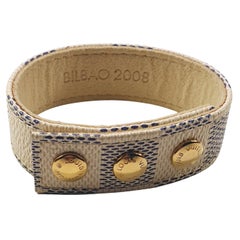 Louis Vuitton White Damier Azur Kobe 2010 Snap 232026 Bracelet For Sale at  1stDibs