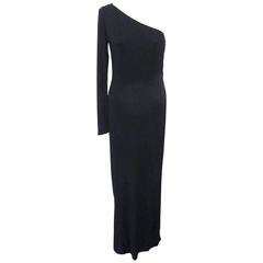 Ralph Lauren Collection Runway One Shoulder Black Evening Gown