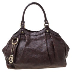 Gucci Dark Brown Guccissima Leather Sukey Tote