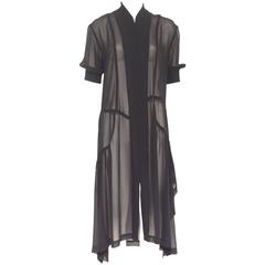 Comme des Garçons Sheer Black Asymmetrical Panel Zipper Dress