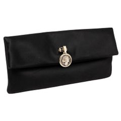 Bvlgari Black Satin Monete Clutch