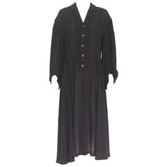 Matsuda Oversized Sheer Black Drop-Waist Dress