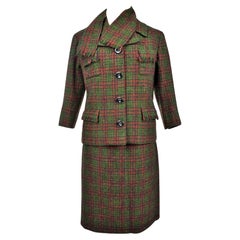 A French Dior/Bérénice Demi Couture skirt suit Wool Tartan, French Circa 1970