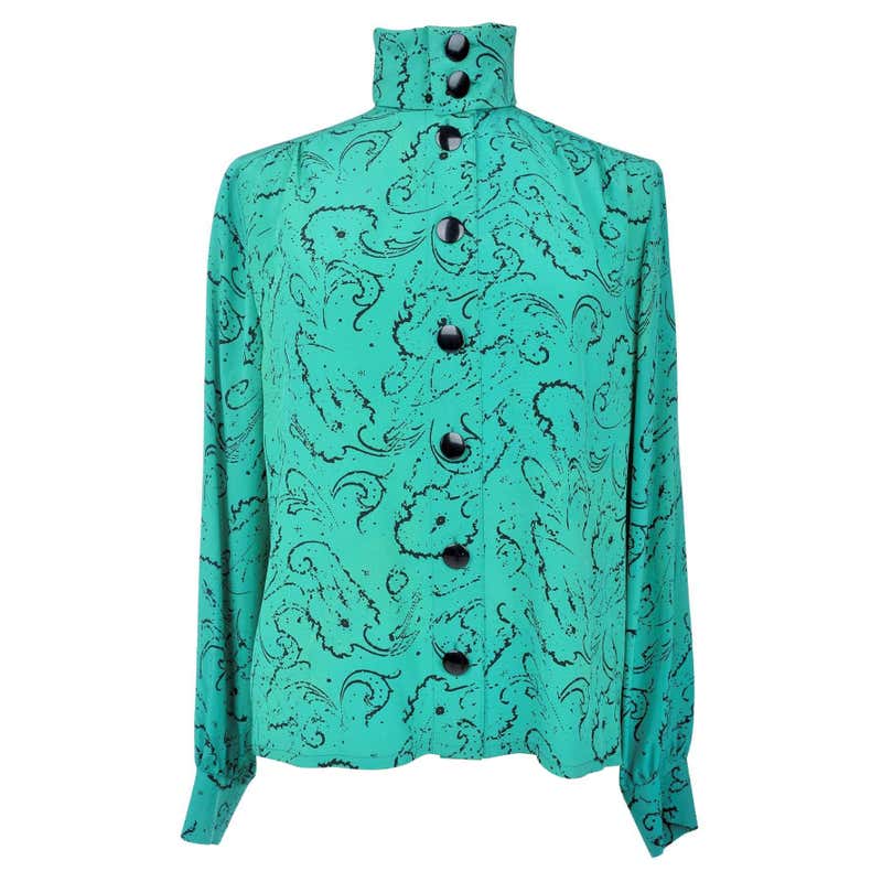 A Chanel Blouse in Printed Silk Numbered 46641 Circa 1970 For Sale at ...