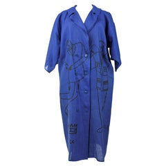 A Printed linen Blouse coat Jean-Charles de Castelbajac Ko and Co 1993