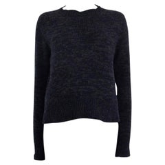 CHRISTIAN DIOR navy blue & grey cashmere J'ADIOR 8 Sweater 38 S