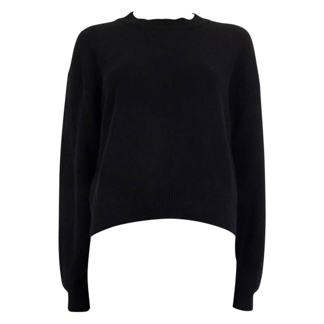 CHRISTIAN DIOR black cashmere J'ADIOR 8 BOXY Sweater 38 S