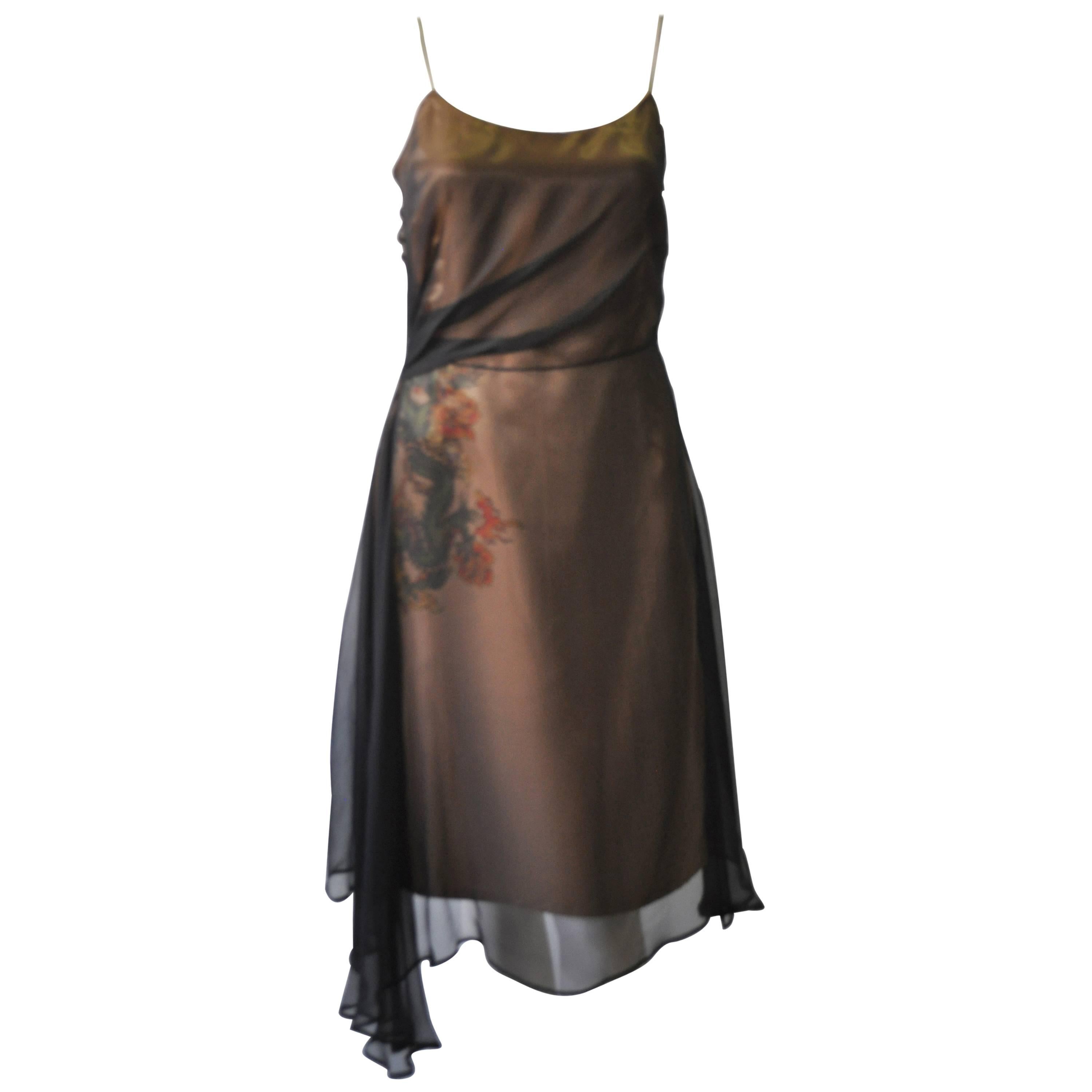 One of a Kind MARCCAIN Gala Dragon Tattoo Dress For Sale