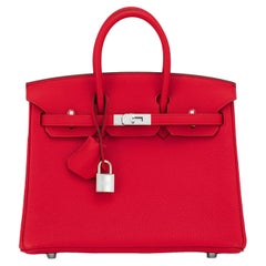 Hermes Birkin 25 Rouge Casaque Verso Tasche Rot RARE Limited Edition Y Stempel:: 2020