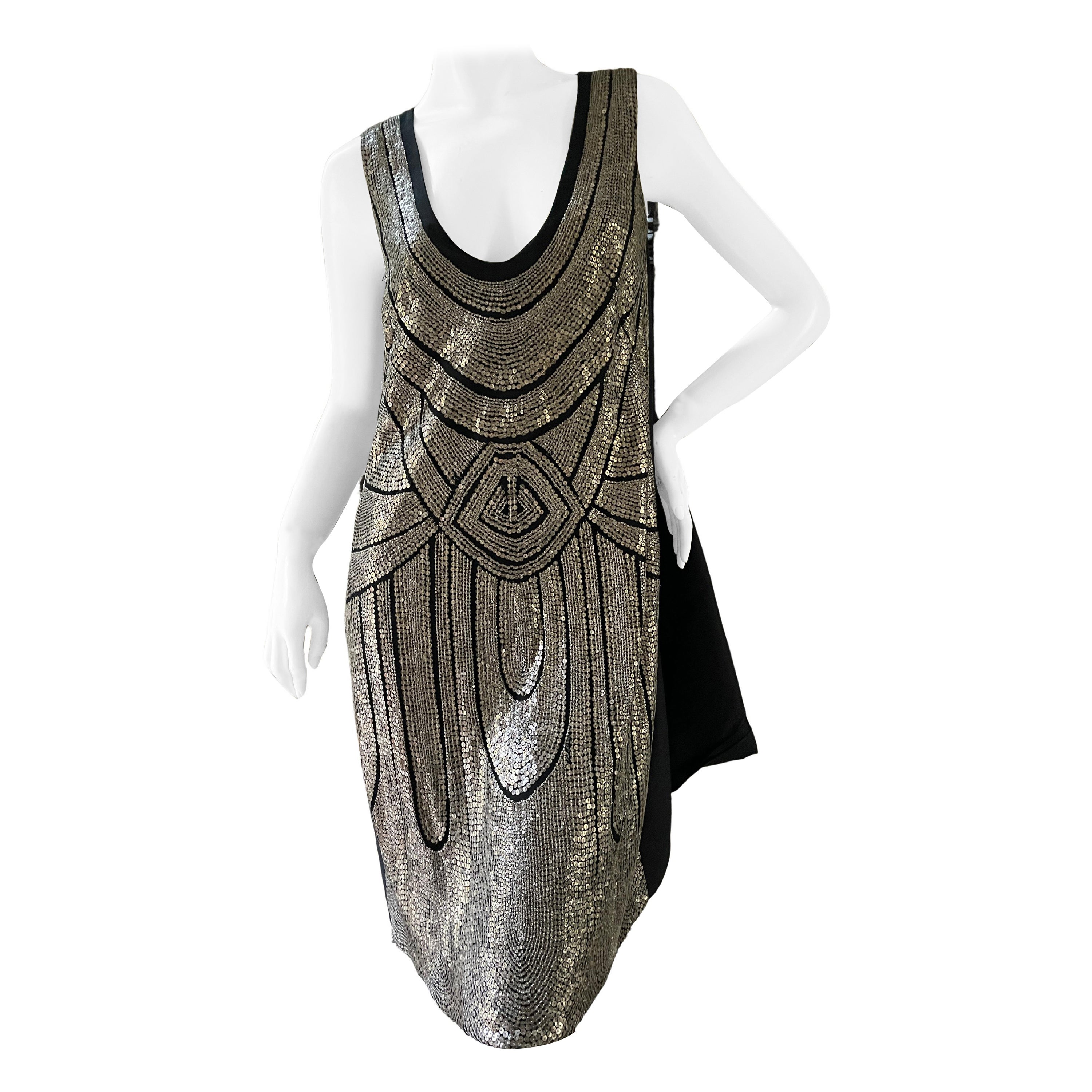 Alberta Ferretti Sequin Embellished  Flapper Style Vintage Dress For Sale