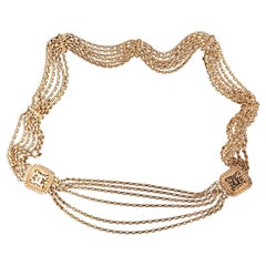 1960s-1970s Chanel Gold Toned Chain Belt Necklace