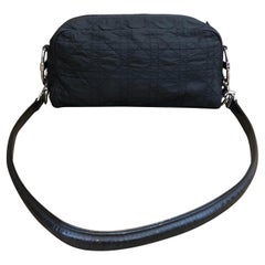 1990s Christian Dior Black Nylon Cannage Shoulder Bag