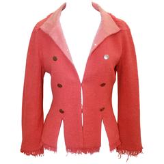 Chanel Burnt Orange Jacket with Sequin Collar & Front Slits - 38 - 08C