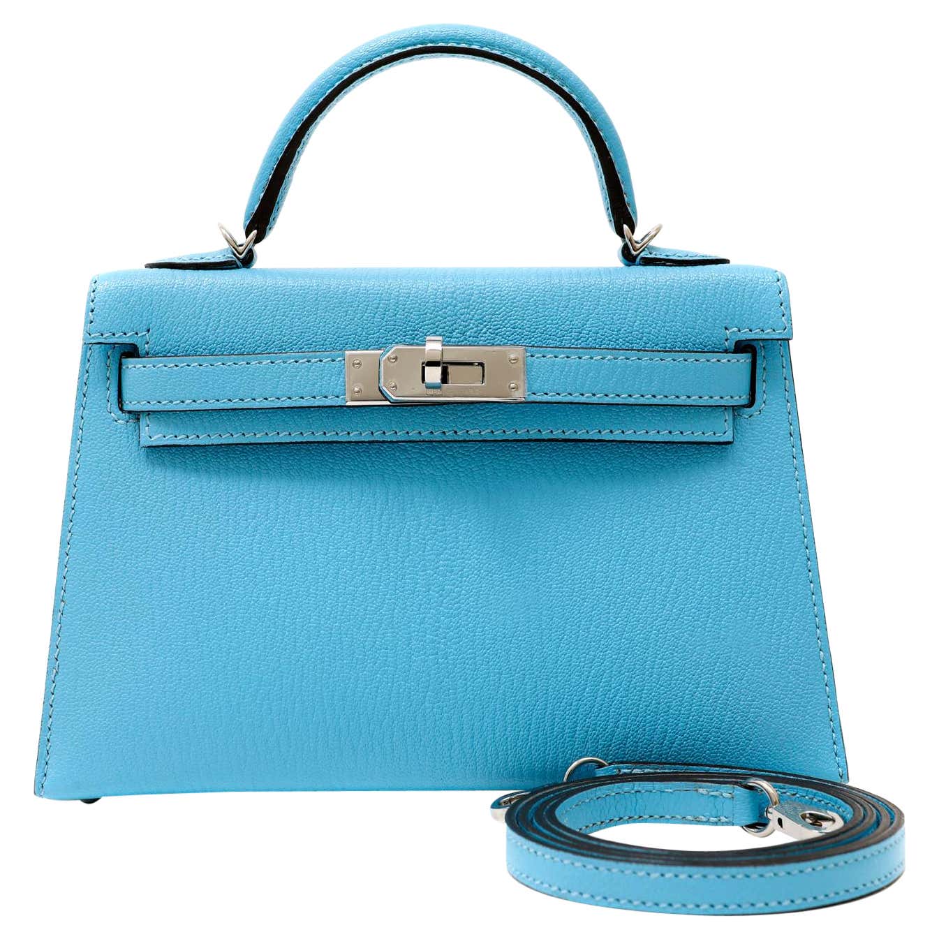 Hermès Robin's Egg Blue Chevre 20 cm Mini Kelly at 1stDibs | kelly bag ...