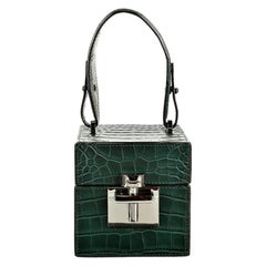 New $9690 Oscar De La Renta Green Alligator Alibi Bag W/ Box & Tags 