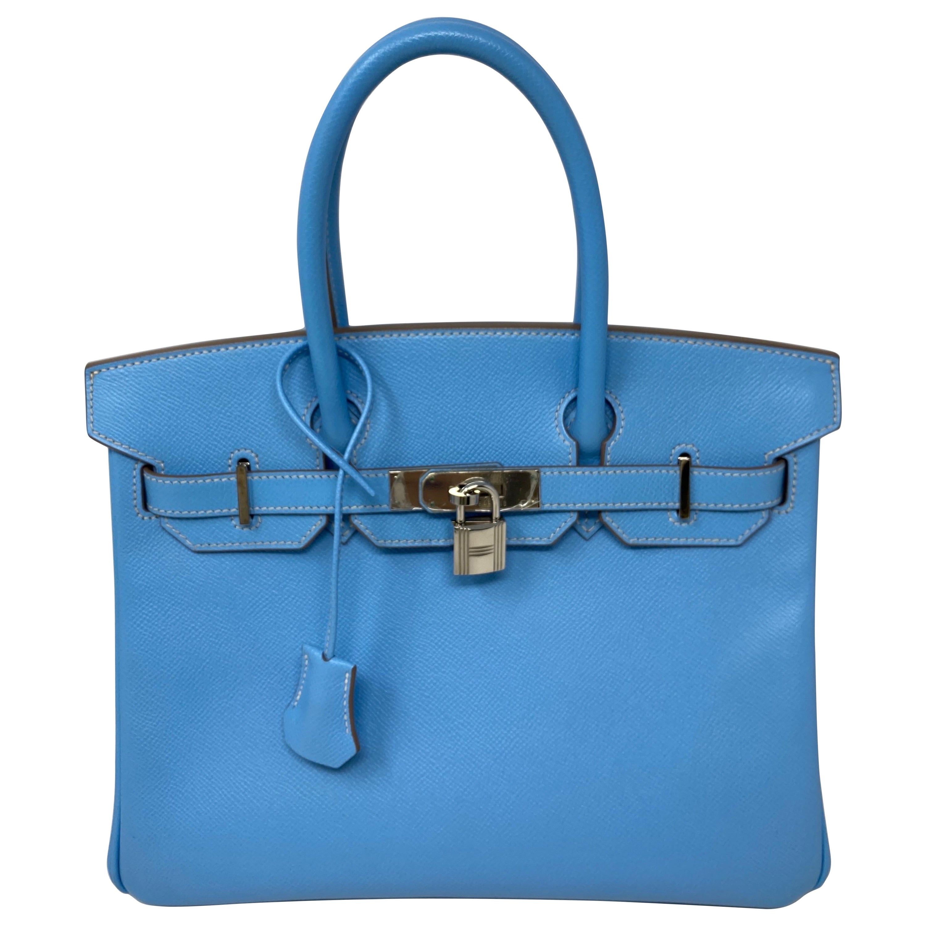 Hermes Birkin 30 Blue Paradis Bag