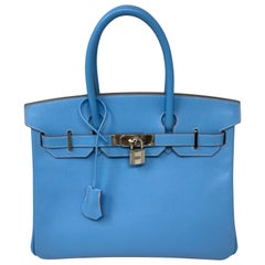 Hermès - Sac Birkin 30 bleu Paradis