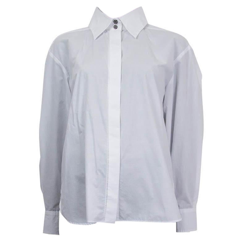 Chanel Dallas White Cotton Blouse Shirt