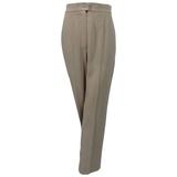 Chanel taupe banded waist fly front trouser 38