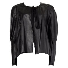 ANN DEMEULEMEESTER leather OPEN Jacket 42 L