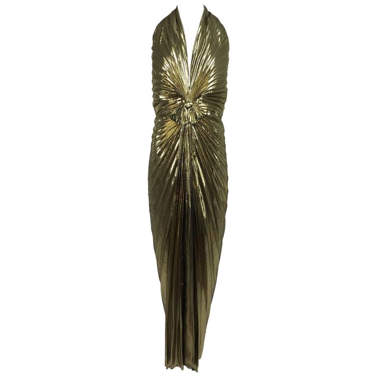 gold lame gown