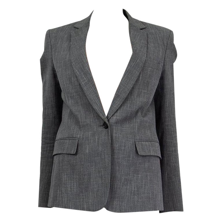 BALMAIN heather grey cotton Blazer Jacket 38 S For Sale