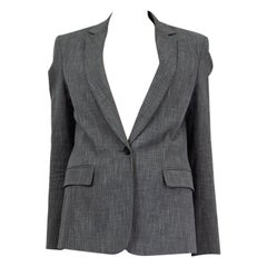 BALMAIN heather grey cotton Blazer Jacket 38 S