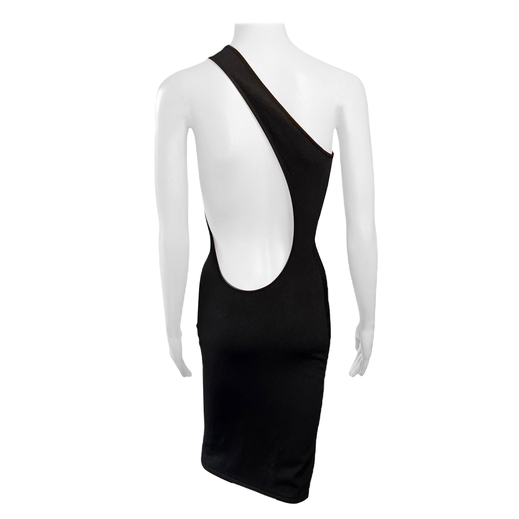Tom Ford for Gucci S/S 2000 Cutout Bodycon Knit Black Dress For Sale