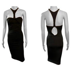 Tom Ford for Gucci F/W 2004 Plunging Cutout Black Evening Dress 