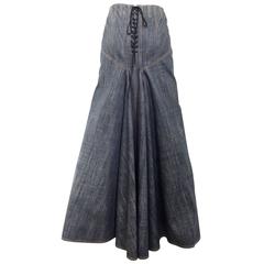 Jupe maxi en denim ALAIA