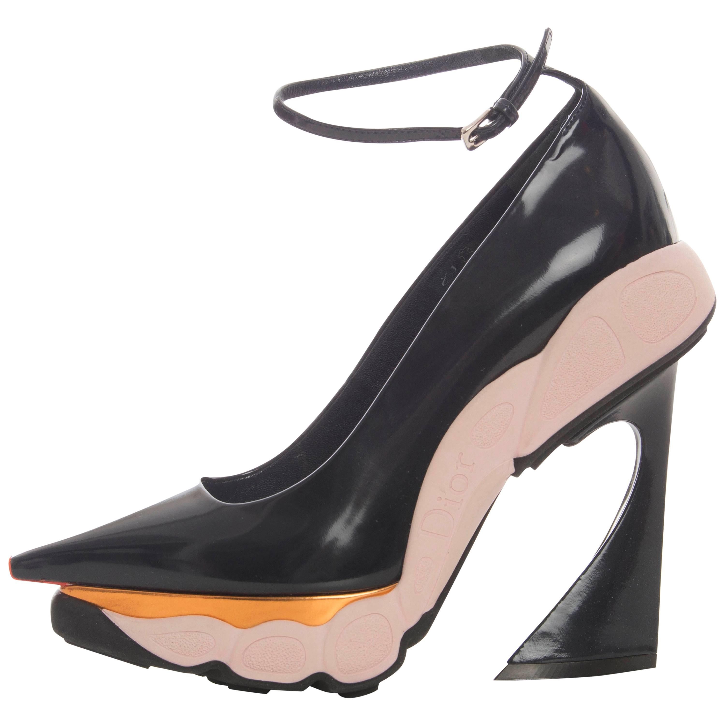 Christian Dior By Raf Simons Patent Leather Runway Sneaker Pumps Fall 2014