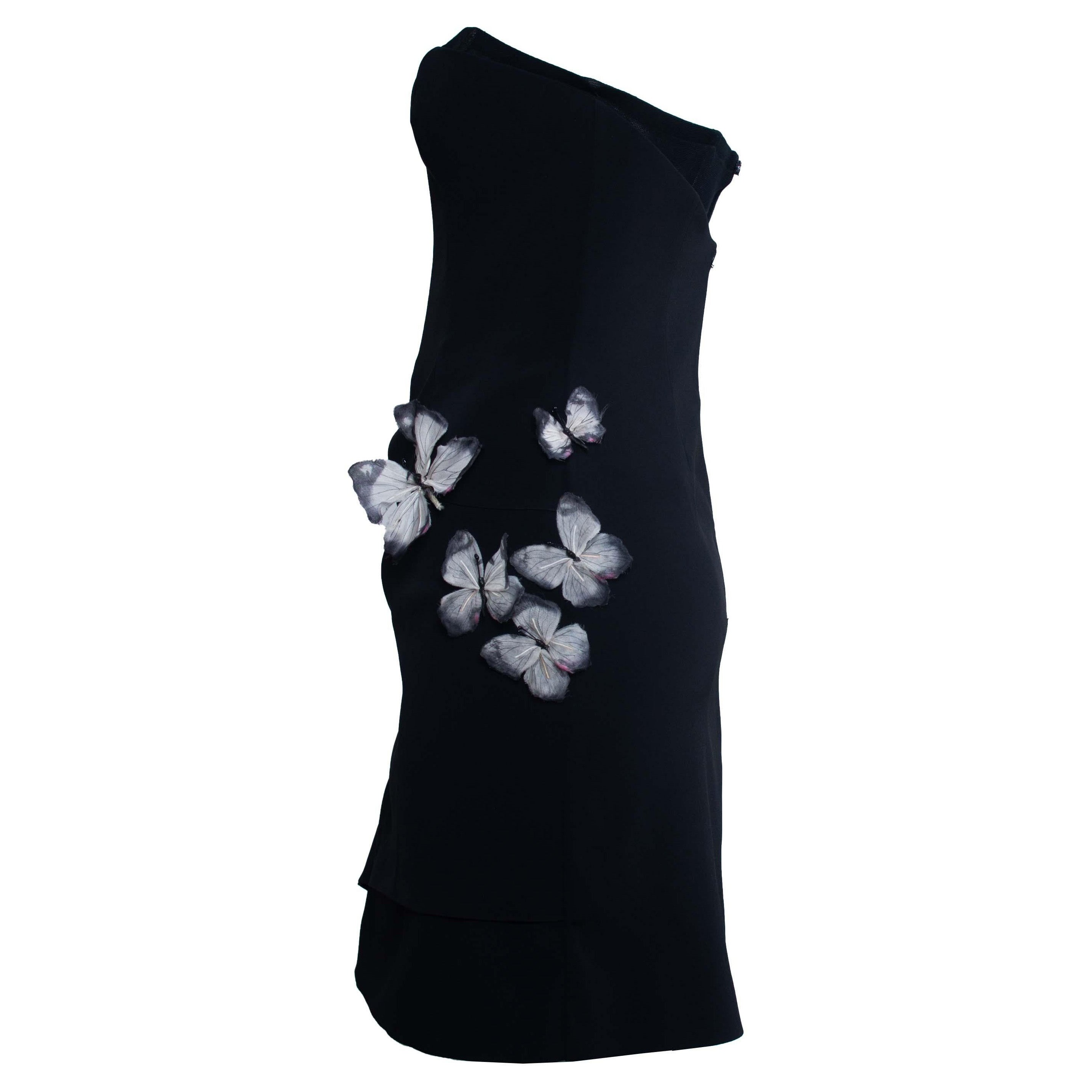 S/S 1998 Dolce & Gabbana Butterfly Corset Black Mini Dress Stromboli Collection