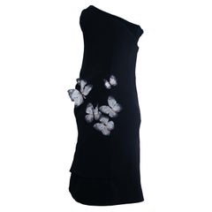 Vintage S/S 1998 Dolce & Gabbana Butterfly Corset Black Mini Dress Stromboli Collection