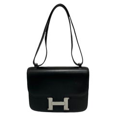 Hermès Black Leather Costance Bag