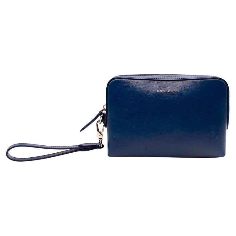 Burberry Midnight Blue Leather Pouch with Strap For Sale at 1stDibs