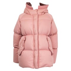 Used MONCELR blush pink cotton NERIUM HOODED DOWN PUFFER Jacket 1 XS