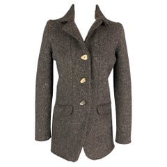LANA BILZERIAN Size M Brown Heather Wool / Cashmere Coat