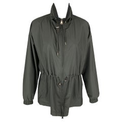 FALCONERI Size S Black Polyester Blend Drawstring Waterproof Jacket