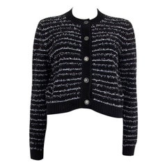 CHANEL in cotone bianco e nero 2019 LA PAUSA MAGLIA A STRISCE Cardigan 38 S. White
