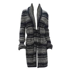 Chanel 2006 Bouclé Wool Striped Cardicoat