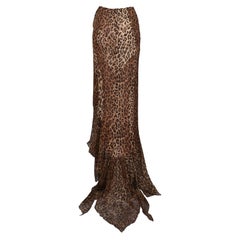 Vintage Dolce & Gabbana Iconic Leopard Print Maxi Skirt 1997